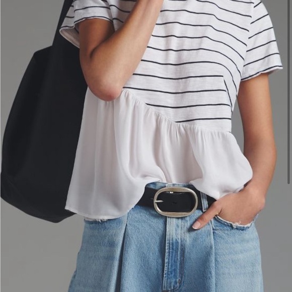 Anthropologie Tops - Anthropologie T.La Striped Tee in Black and White